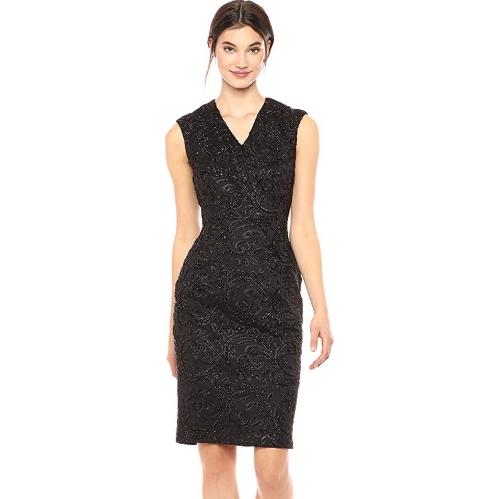 Final price 🔥🔥CK Embroidered V Neck Sheath Dress